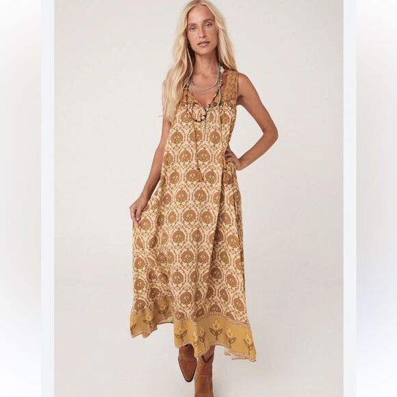 NWT Spell Chateau Oversized Maxi Sundress-Champagne XS - Picture 1 of 14